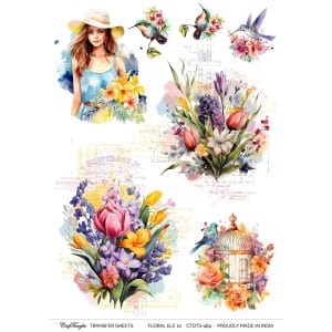 CrafTangles A4 Transfer It Sheets - Floral Elements 10