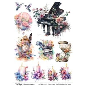 CrafTangles A4 Transfer It Sheets - Floral Elements 11