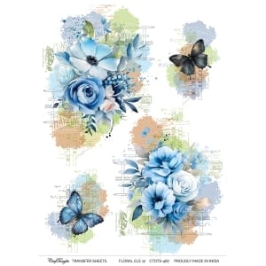 CrafTangles A4 Transfer It Sheets - Floral Elements 12