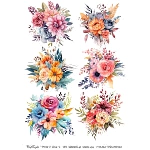 CrafTangles A4 Transfer It Sheets - Spring Flowers 42