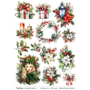 CrafTangles A4 Transfer It Sheets - Floral Elements 13