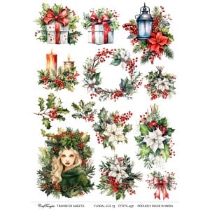 CrafTangles A4 Transfer It Sheets - Floral Elements 13