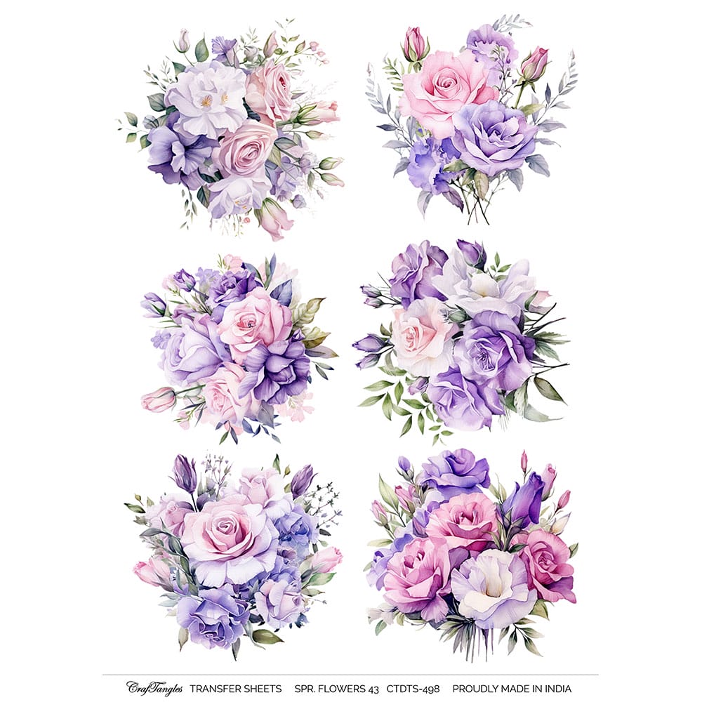 CrafTangles A4 Transfer It Sheets - Spring Flowers 43 CTDTS 498 CrafTangles transfer sheet Spring Flowers 43 CrafTangles A4 Transfer It Sheets - Spring Flowers 43