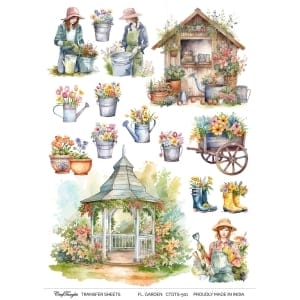 CrafTangles A4 Transfer It Sheets - Floral Garden 1