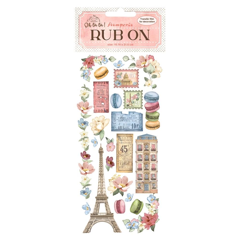 Stamperia Rub-On 4"X8.5" - Oh La La - Tour Eiffel DFLRB28 Stamperia Rubon Stamperia Rub-On 4"X8.5" - Oh La La - Tour Eiffel