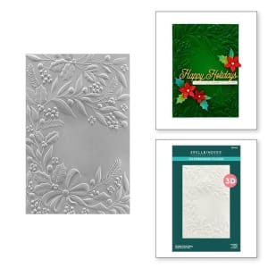 Spellbinders 3D Embossing Folder 5.5"X8.5" - Holiday Floral Swag