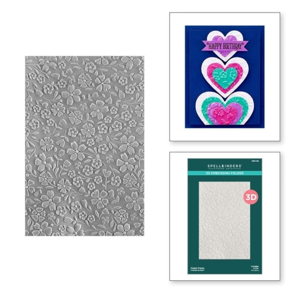 Spellbinders 3D Embossing Folder 5.5"X8.5" - Flower Frenzy -Floral Reflection