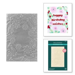 Spellbinders 3D Embossing Folder 5.5"X8.5" - Notched Corner Florals