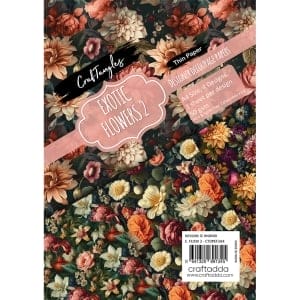 CrafTangles Decoupage Paper Pack  - Exotic Flowers 2 (A4) - 4 sheets