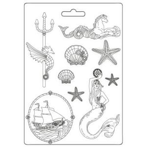 Stamperia Soft Maxi Mould 8.5"X11.5" - Songs Of The Sea Mermaid