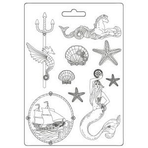 Stamperia Soft Maxi Mould 8.5"X11.5" - Songs Of The Sea Mermaid
