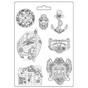 Stamperia Soft Maxi Mould 8.5"X11.5" - Songs Of The Sea Over The Sea