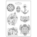 Stamperia Soft Maxi Mould 8.5"X11.5" - Songs Of The Sea Over The Sea