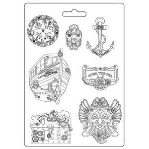 Stamperia Soft Maxi Mould 8.5"X11.5" - Songs Of The Sea Over The Sea