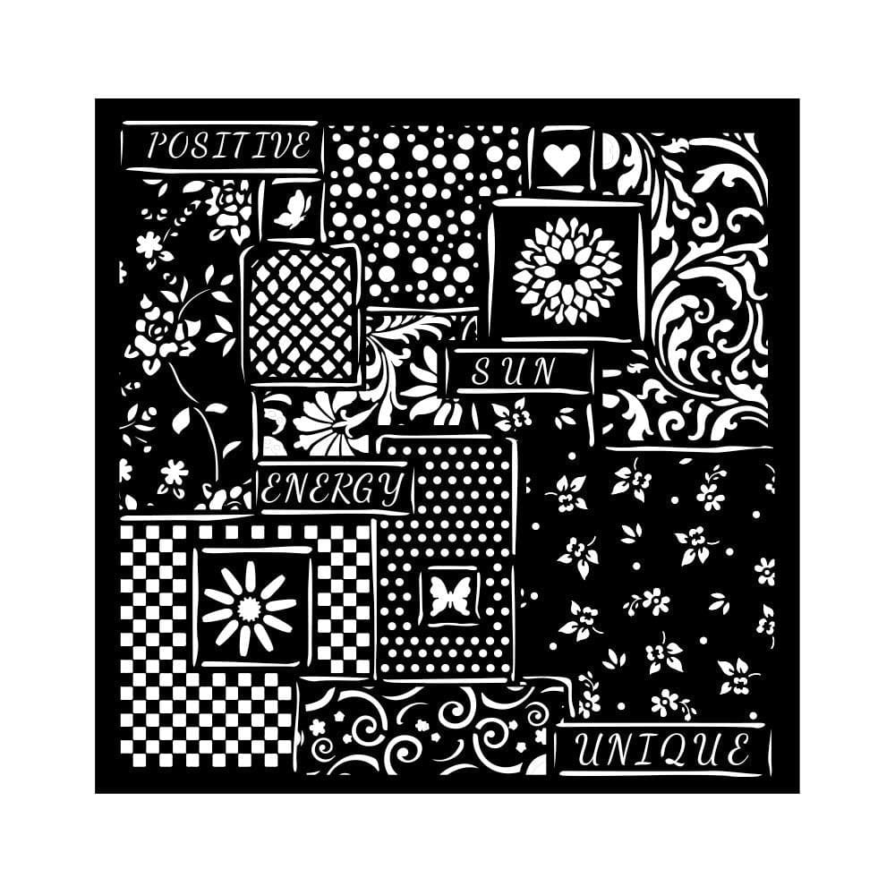 Stamperia Stencil 7"X7" - Sunflower Art Patchwork KSTDQ84 stamperia stencil Stamperia Stencil 7"X7" - Sunflower Art Patchwork