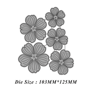 Steel Dies - 5 petal Flowers (Set of 5 dies)