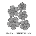 Steel Dies - 5 petal Flowers (Set of 5 dies)