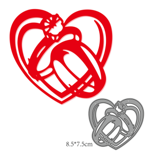 Steel Background Dies - Wedding Rings with Heart (LC2851)