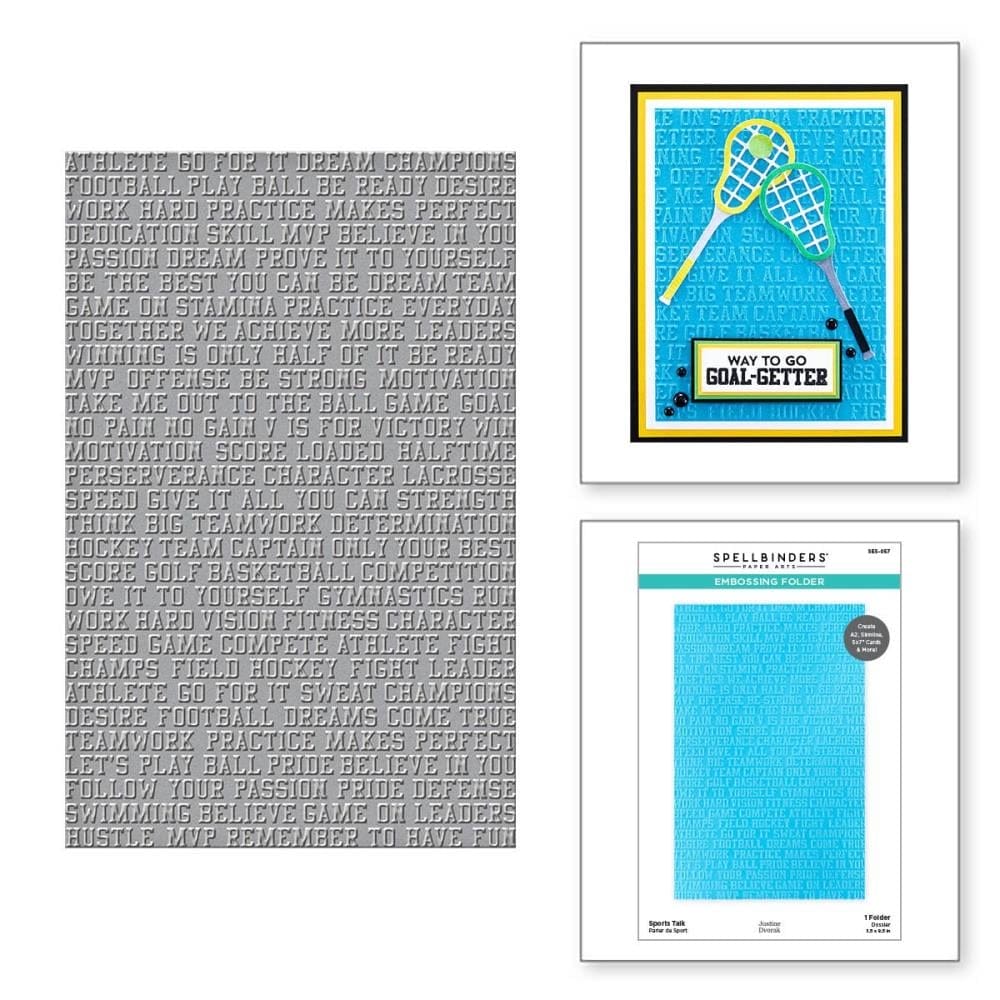 Spellbinders Embossing Folder 5.5"X8.5" - Sports Talk SES 057 spellbinder embossing folder Spellbinders Embossing Folder 5.5"X8.5" - Sports Talk