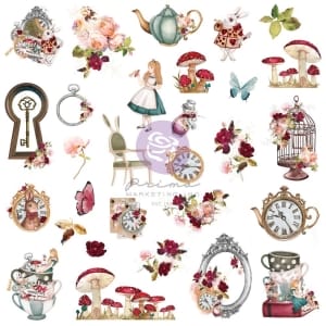 Prima Lost In Wonderland Cardstock Ephemera 58/Pkg