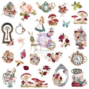 Prima Lost In Wonderland Cardstock Ephemera 58/Pkg