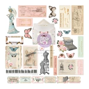 Prima French Blue Cardstock Ephemera 60/Pkg