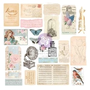 Prima French Blue Cardstock Ephemera 42/Pkg