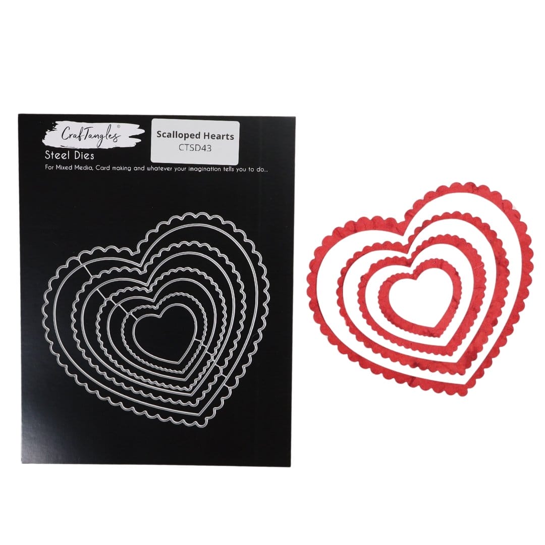 CrafTangles Steel Dies - Scalloped Hearts (Set of 8 dies) CTSD43 CrafTangles dies Scalloped Hearts CrafTangles Steel Dies - Scalloped Hearts (Set of 8 dies)