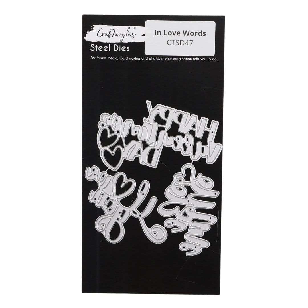 CrafTangles Steel Dies - In Love Words or Sentiments (Set of 3 dies) CTSD47 CrafTangles dies In Love Words 1 CTSD47_CrafTangles_dies_In_Love_Words_1