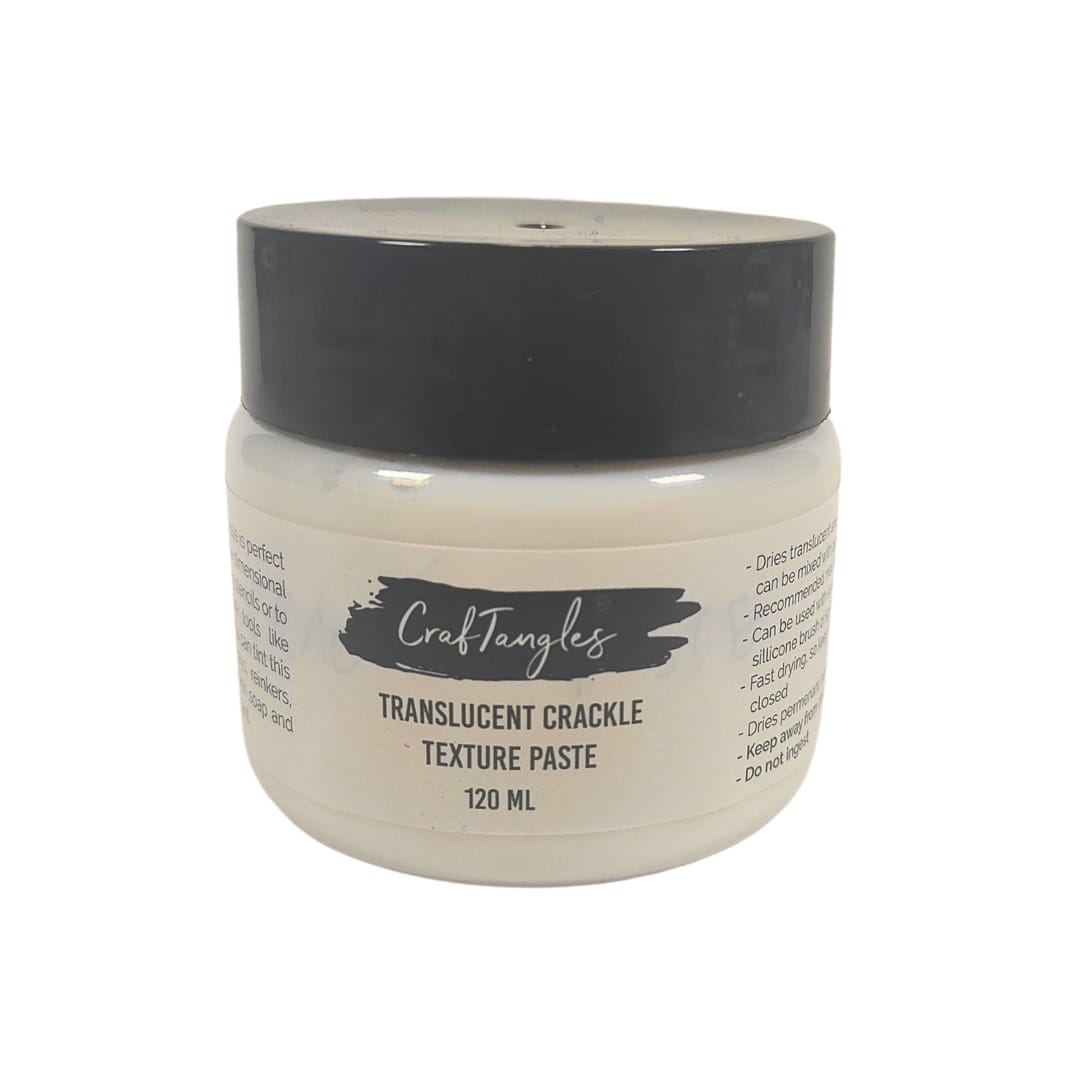 CrafTangles mixed media essentials - Crackle Texture Paste - Translucent (120 ml) CrafTangles Texture Paste Crackle Translucent CrafTangles mixed media essentials - Crackle Texture Paste - Translucent (120 ml)