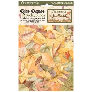 Stamperia Assorted Rice Paper Backgrounds A6 8/Sheets - Woodland