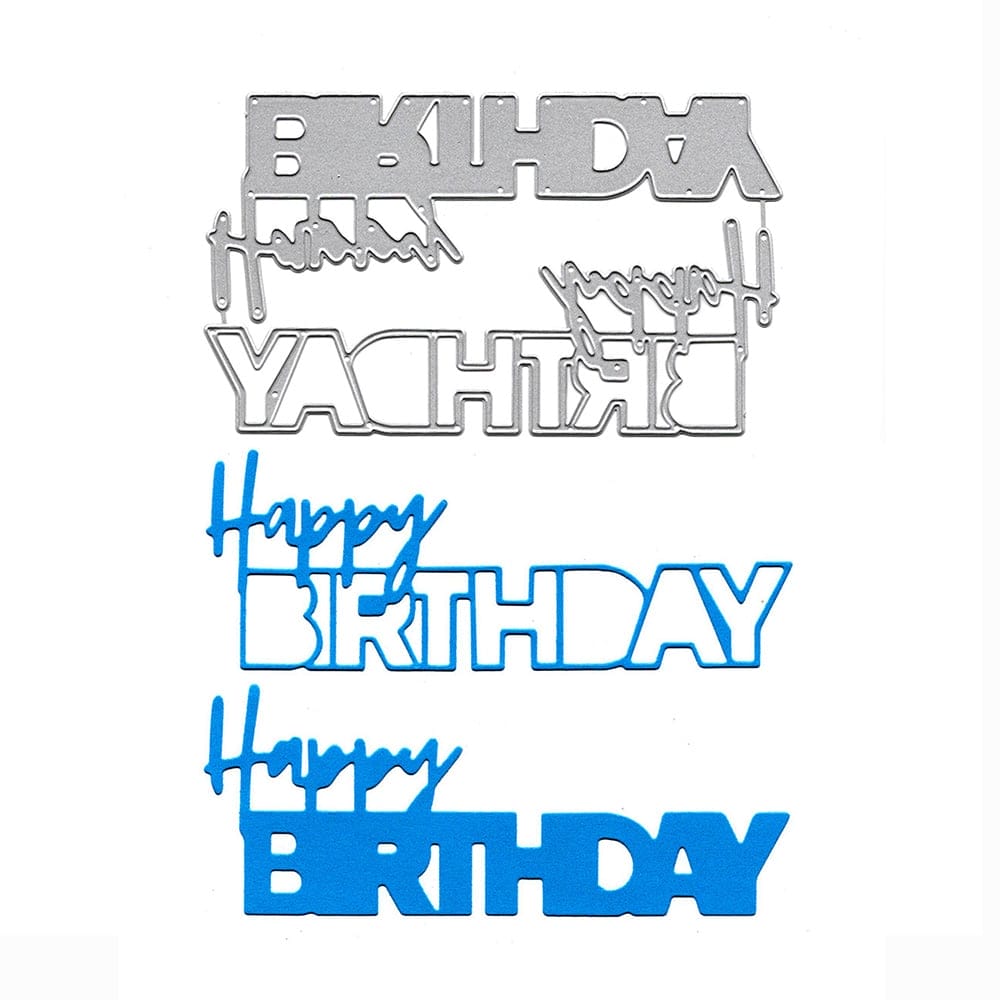 Steel Cutting Dies - Happy Birthday Sentiment (Set of 2 dies) (XY916) XY916 steel cutting dies Steel Cutting Dies - Happy Birthday Sentiment (Set of 2 dies) (XY916)