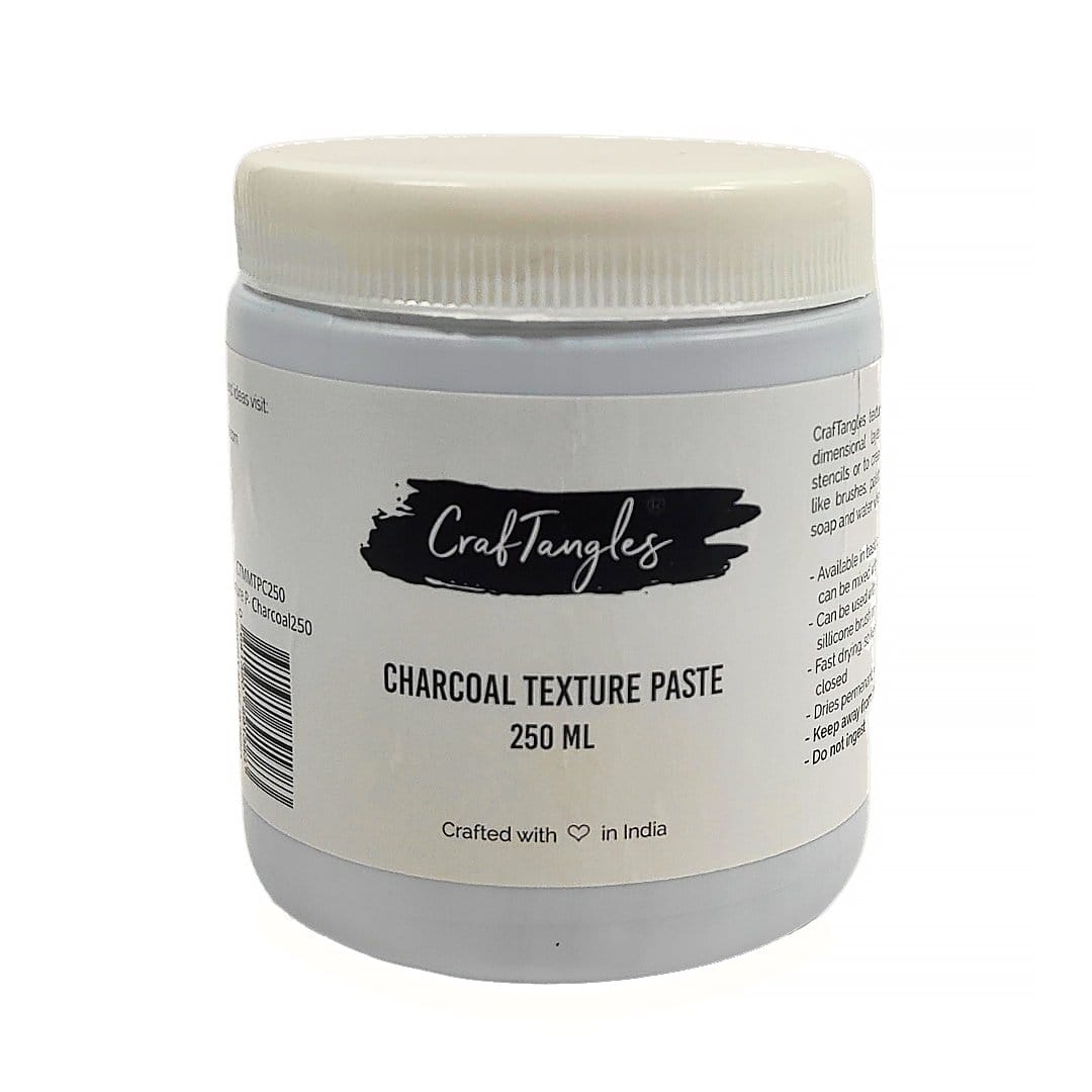 CrafTangles Texture Paste - Black / Charcoal (250 ml) craftangles texture paste black 250ml CrafTangles Texture Paste - Black / Charcoal (250 ml)