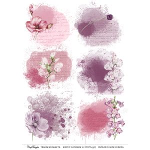 CrafTangles A4 Transfer It Sheets - Exotic Flowers 12