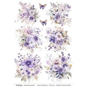 CrafTangles A4 Transfer It Sheets - Spring Flowers 47