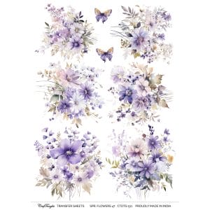 CrafTangles A4 Transfer It Sheets - Spring Flowers 47