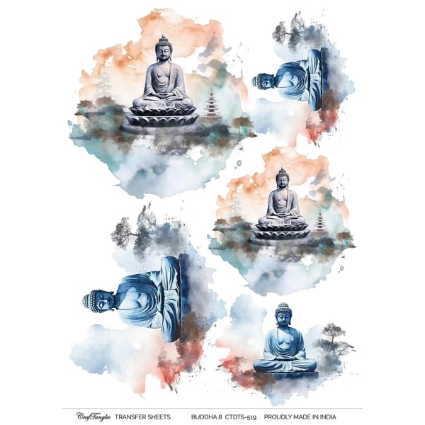 CrafTangles A4 Transfer It Sheets - Buddha 8