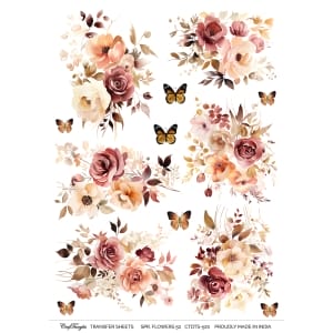 CrafTangles A4 Transfer It Sheets - Spring Flowers 50