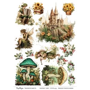 CrafTangles A4 Transfer It Sheets - Vintage Fairy