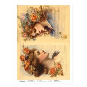 CrafTangles Decoupage Napkin / Tissue / Collage Paper - Vintage Ladies 1