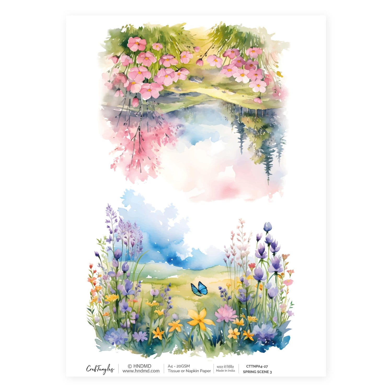 CrafTangles Decoupage Napkin / Tissue / Collage Paper - Spring Scenes 3 27 Spring Scenes 3 CrafTangles Tissue napkin paper CrafTangles Decoupage Napkin / Tissue / Collage Paper - Spring Scenes 3