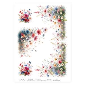 CrafTangles Decoupage Napkin / Tissue / Collage Paper - Wildflowers 4