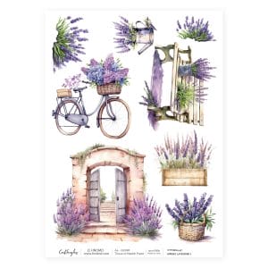 CrafTangles Decoupage Napkin / Tissue / Collage Paper - Spring Lavender 1