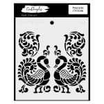 CrafTangles 6"x6" Stencil - Peacocks