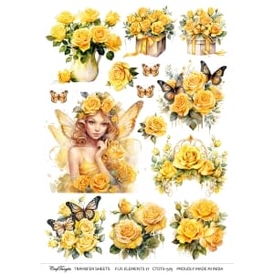 CrafTangles A4 Transfer It Sheets - Floral Elements 17