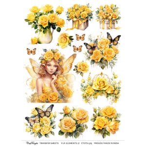 CrafTangles A4 Transfer It Sheets - Floral Elements 17