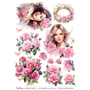 CrafTangles A4 Transfer It Sheets - Floral Elements 19