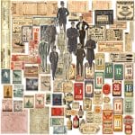CrafTangles Precut Journal Stickers - Vintage Ephemeras 1 (Pack of 93 stickers)