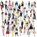 CrafTangles Precut Journal Stickers - Fashion People 1 (Pack of 52 stickers)