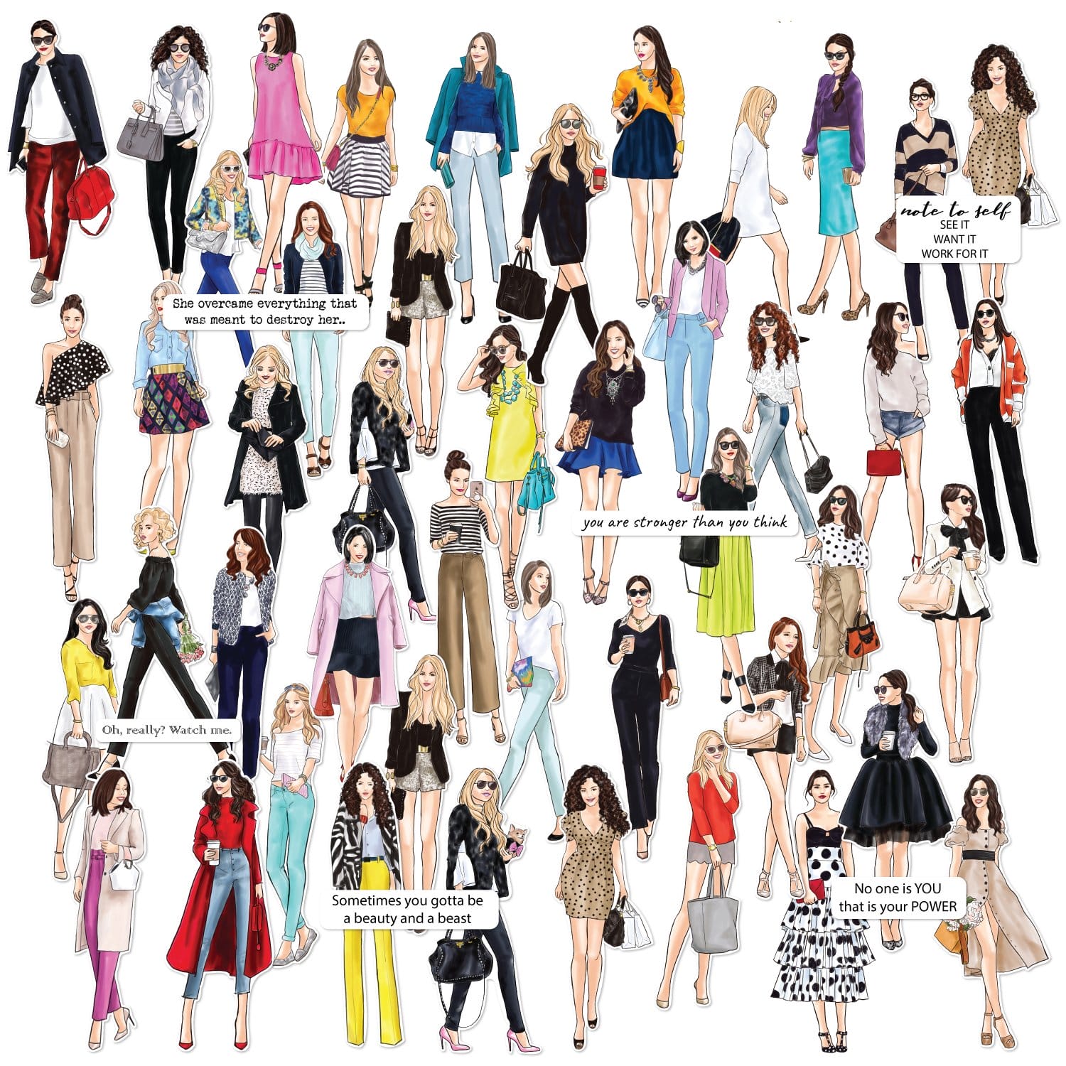 CrafTangles Precut Journal Stickers - Fashion People 1 (Pack of 52 stickers) CTPCS 03 FashionPeople 01 CrafTangles Precut Journal Stickers CrafTangles Precut Journal Stickers - Fashion People 1 (Pack of 52 stickers)